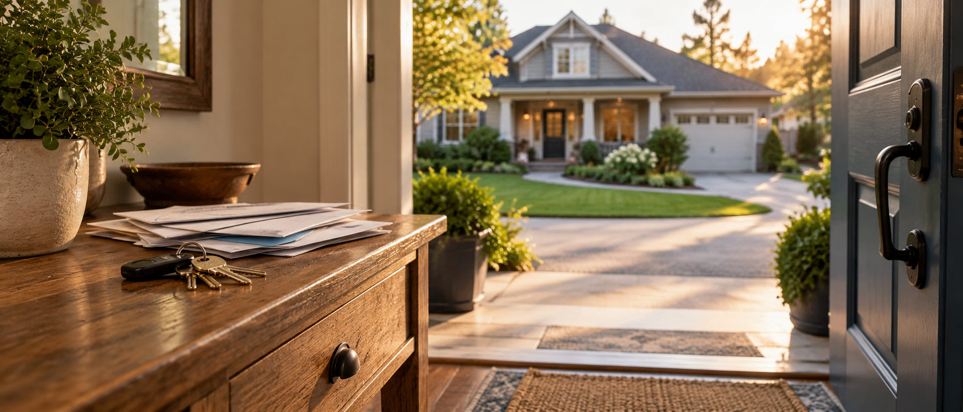 A suburban home and household bills illustrate the difference between an accounting asset and Kiyosaki's cash-flow view.